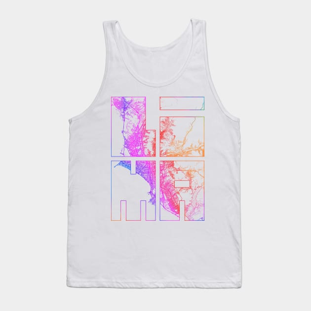 Lima, Peru City Map Typography - Colorful Tank Top by deMAP Studio